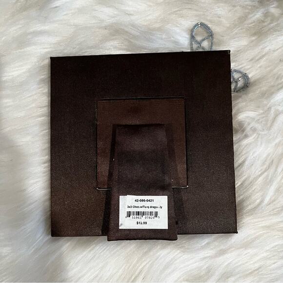 NEW Fusion x Pier 1 Silk Dragonfly 3x3 Square Picture Frame Set Chocolate Gold - Picture 13 of 16